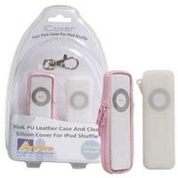 ICover Twinpack iPod Shuffle Clear Silicon/Pink PU Leather 