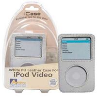 White PU Leather Case To Suit 30/60GB iPod Video 