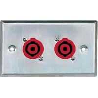 WALL PLATE WITH 2 X 4 POLE TWIST-LOCK SPEAKER SOCKET 