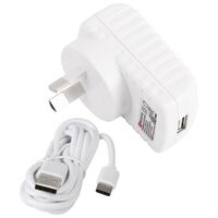 USB AC CHARGER - 2.4A WITH TYPE-C CABLE 