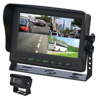 7 COMMERCIAL GRADE DASH MOUNT QUAD DISPLAY REVERSE CAMERA KIT 