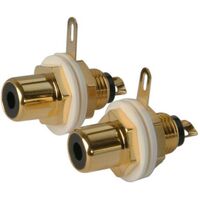 RCA PANEL SOCKET GOLD PLATED INSULATED 