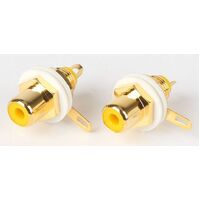 RCA PANEL SOCKET GOLD PLATED INSULATED 