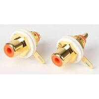 RCA PANEL SOCKET GOLD PLATED INSULATED 