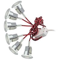 KIT 6 ROUND 3W LED DIMMABLE CABINET LIGHTS 44MM 