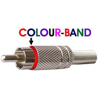 RCA PLUGS - CHROMIUM & COLOUR BAND 