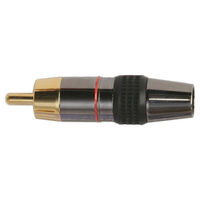 RCA PLUGS - 8mm ZINC ALLOY GREY GOLD 