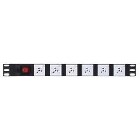 HORIZONTAL POWER RAIL - 6 WAY 10A GPO PDU - 10A GPO INPUT - GPO-LOCK™ 