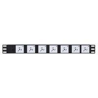 HORIZONTAL POWER RAIL - 7 WAY 10A GPO PDU - 10A GPO INPUT - GPO-LOCK™ 