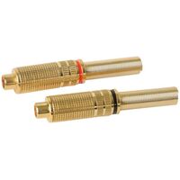 RCA INLINE SOCKET GOLD PLATED PAIR LARGE 