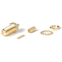 SMA FEMALE CRIMP RG174U BULKHEAD 