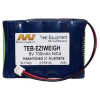 NiCd Test Equipment Replacement Battery | Capacity: 700mAH  | 6V | For Tru-Test EziWeigh Livestock Weighing Scale 