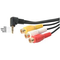 QUAD 3.5MM TO RCA AV LEAD - WHITE TIP #B 