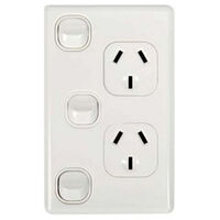 VERTICAL WALL OUTLET 10A WITH EXTRA SWITCH 