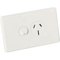 SLIMLINE HORIZONTAL WALL POWER OUTLET 15A 