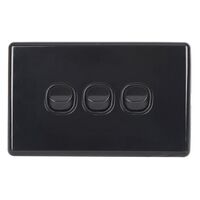 HORIZONTAL SWITCH WALL PLATE BLACK 