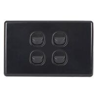 HORIZONTAL SWITCH WALL PLATE BLACK 