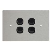 HORIZONTAL SWITCH WITH STAINLESS STEEL WALL PLATE 