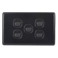 HORIZONTAL SWITCH WALL PLATE BLACK 