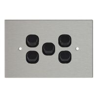 HORIZONTAL SWITCH WITH STAINLESS STEEL WALL PLATE 