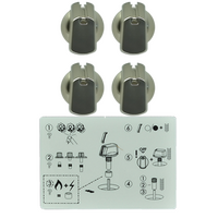 Genuine Knob Set Of 4- Universal Kit Stainless Steel Appearance, 35mm Skirt For Westinghouse Spare Part No: UK-35S4